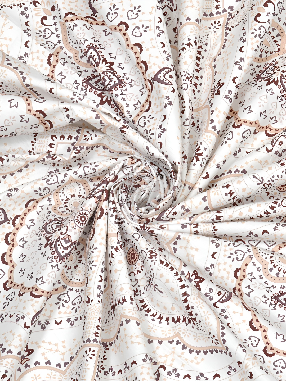 

EverHOME White & Maroon Floral 160 TC Queen Bedsheet with 2 Pillow Covers