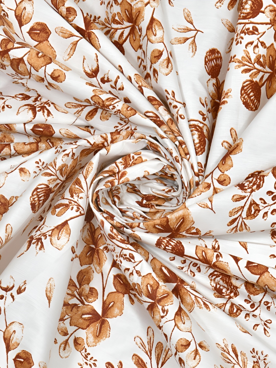 

EverHOME White & Brown Floral 160 TC Queen Bedsheet with 2 Pillow Covers