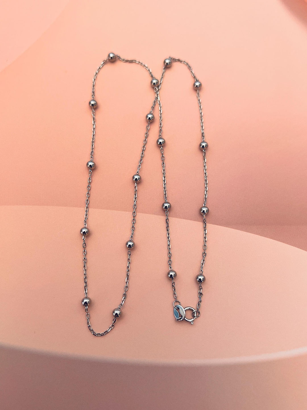 

ABDESIGNS 925 Sterling Silver Artificial Stones Studded Silver-Plated Chain