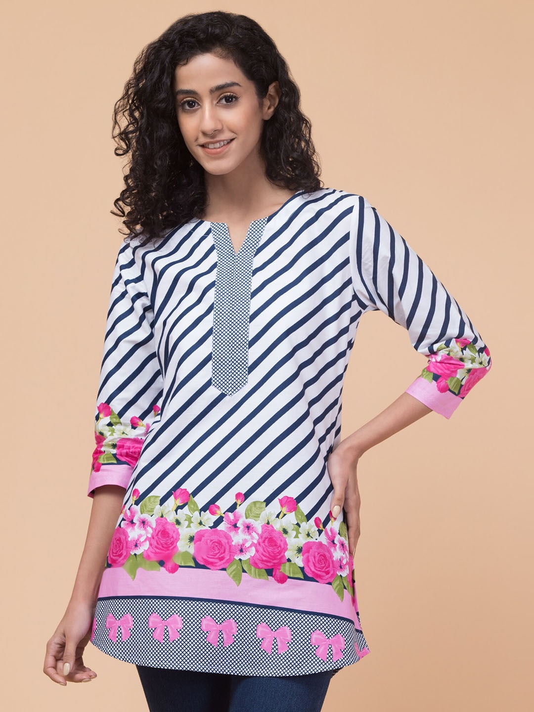 

Hive91 Printed Pure Cotton Kurti, White