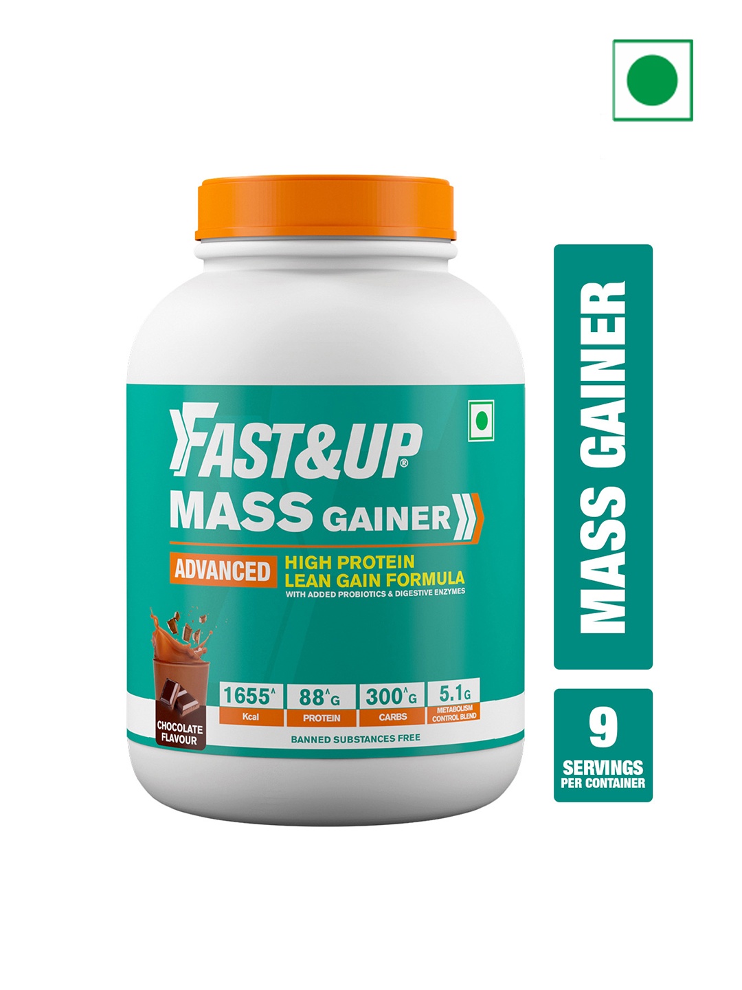 

FAST&UP Mass Gainer With High Protein - 3Kgs - Rich Chocolate, White