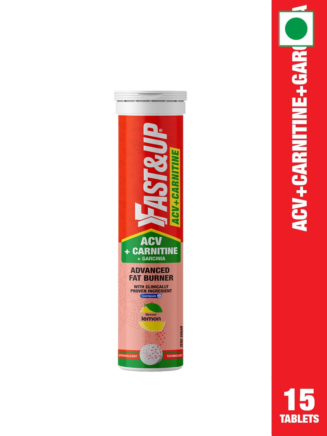 

FAST&UP Lemon Flavored ACV + Carnitine Tablets - 15 Tablets, Red