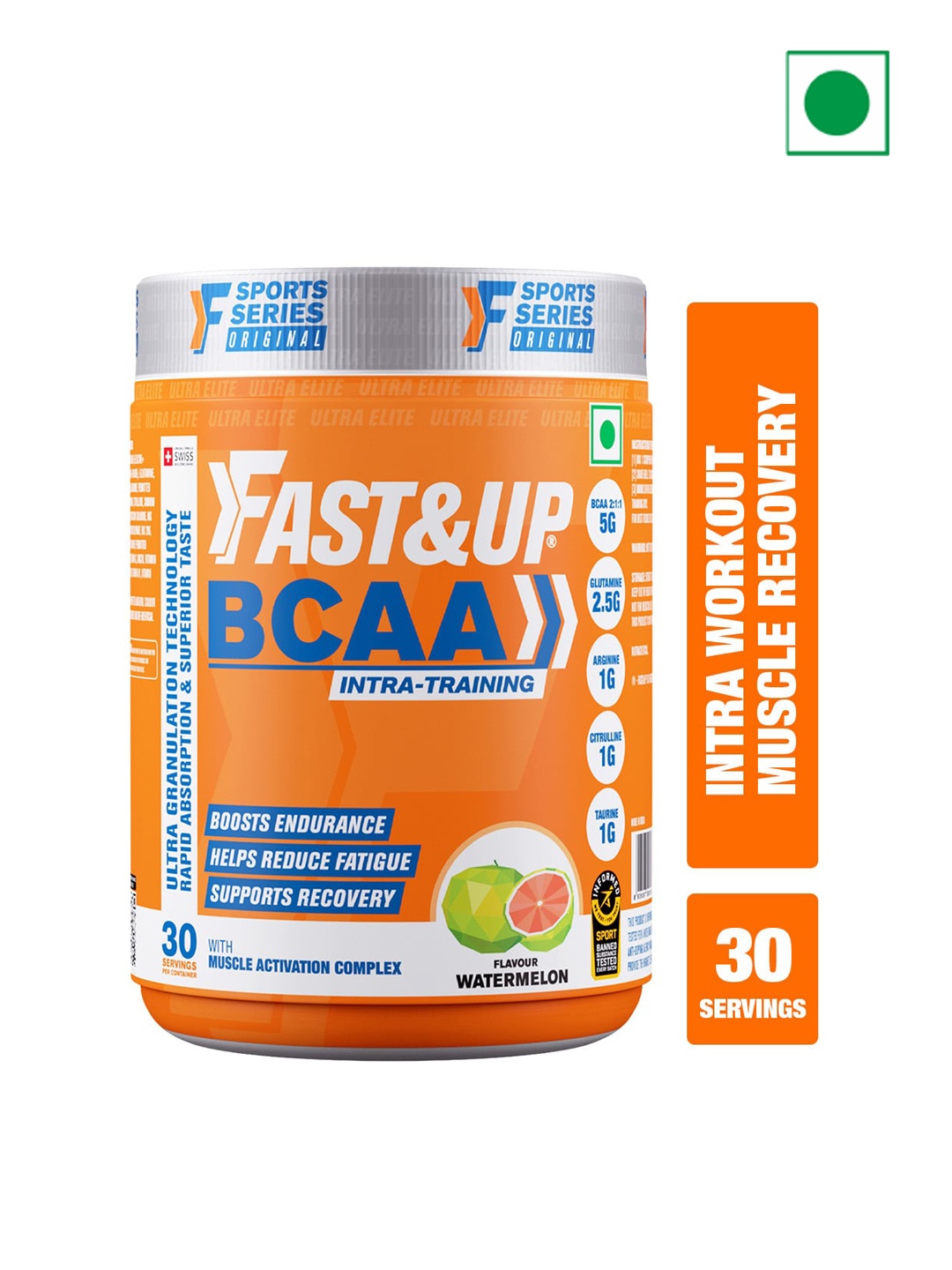 

FAST&UP BCAA Intra Training Powder - 450g - Watermelon Flavour, Orange