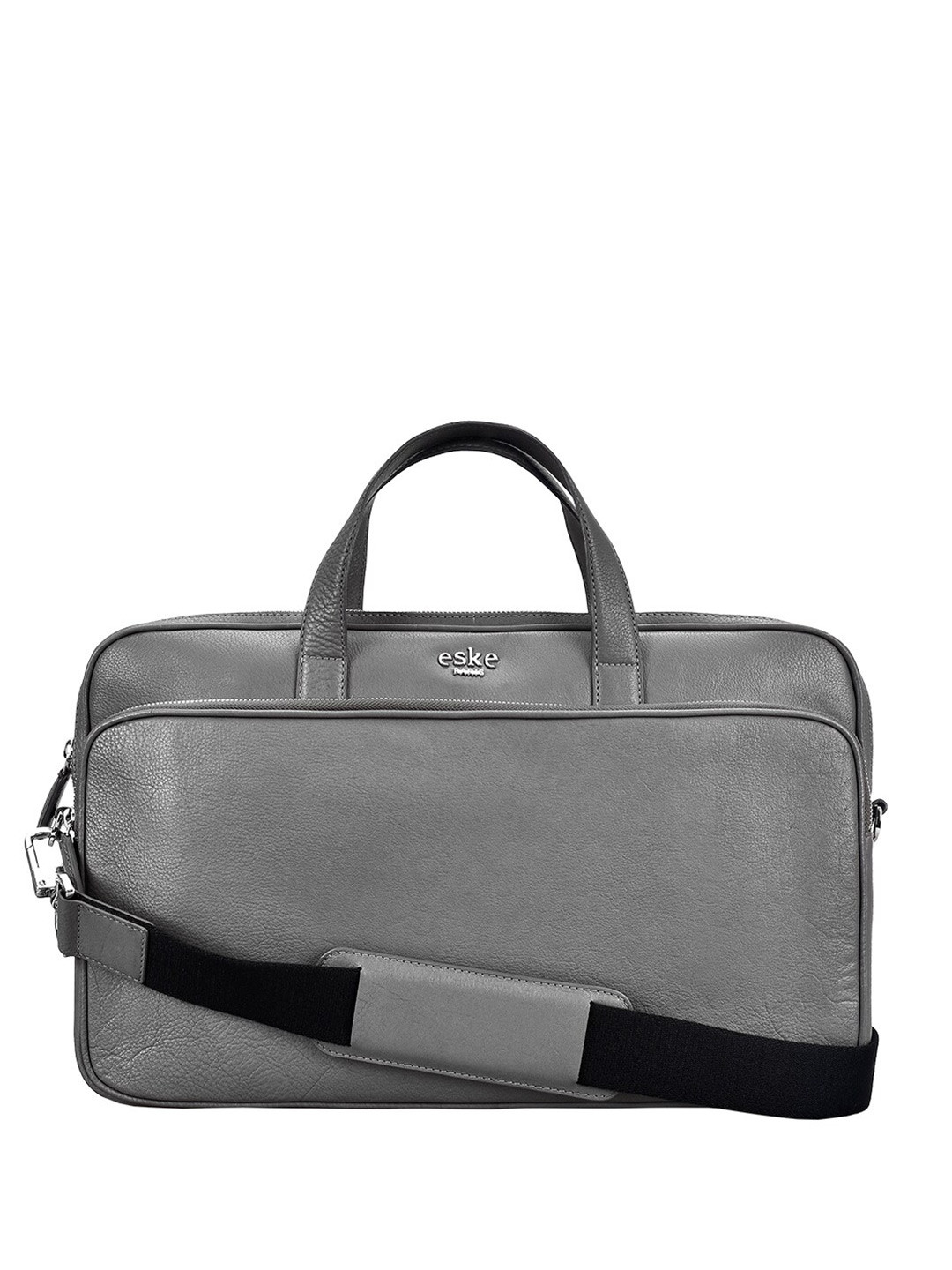 

Eske Unisex Textured Leather Laptop Bag, Grey