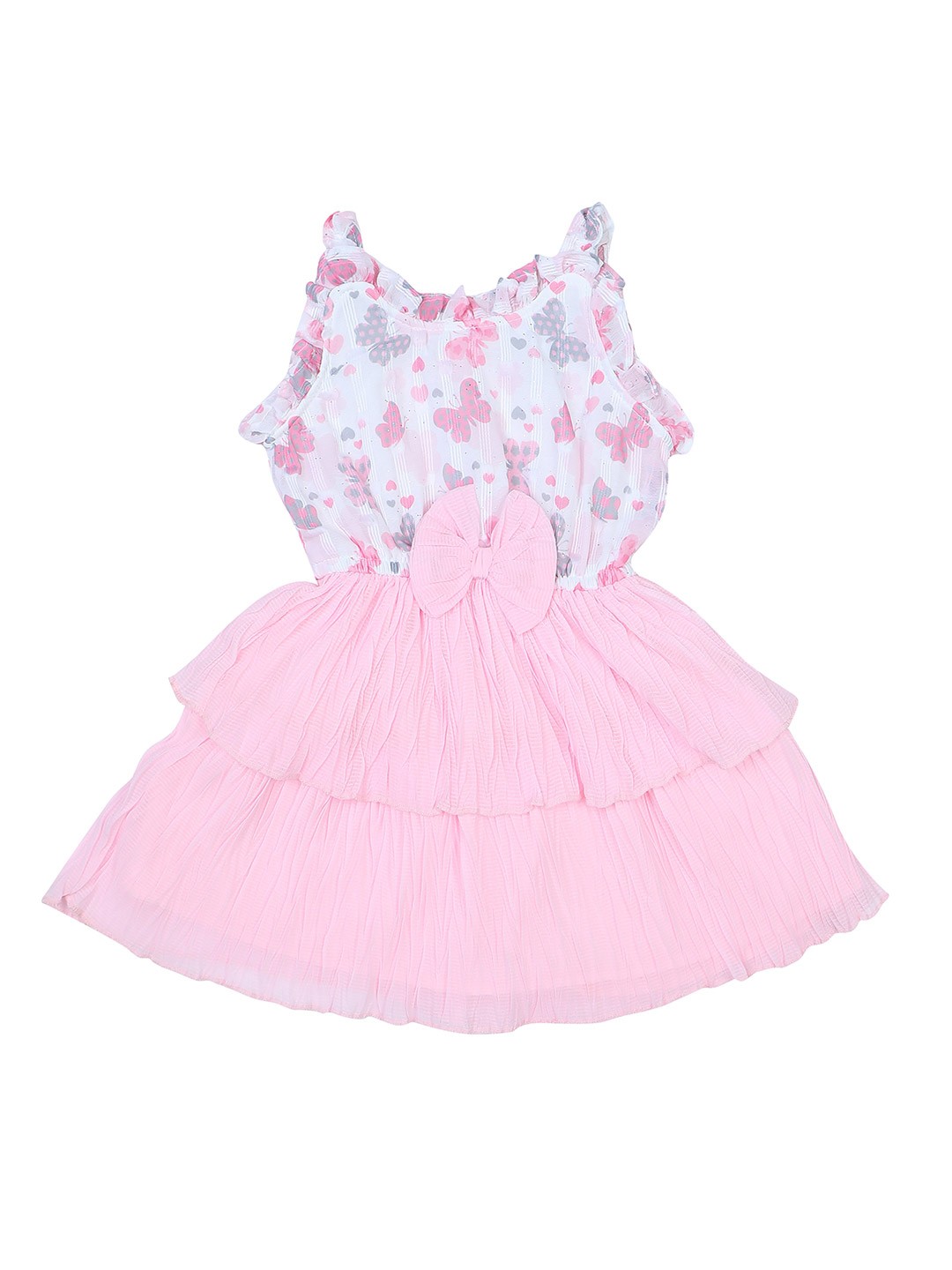 

Doodle Floral Print Fit & Flare Dress, Pink