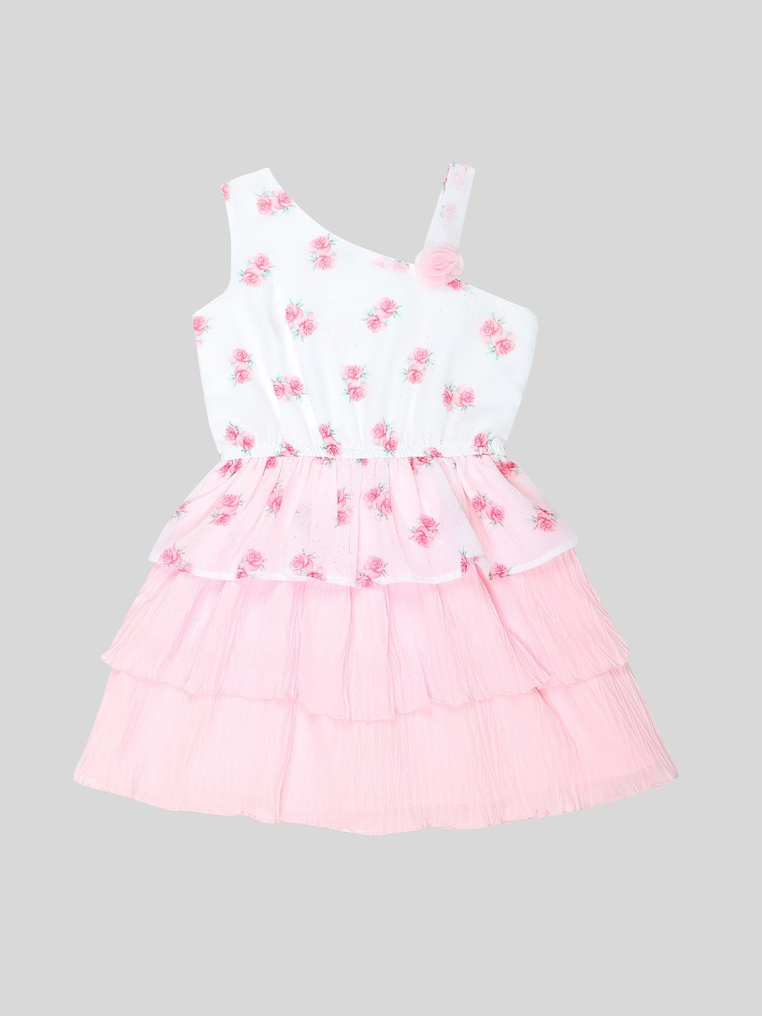 

Doodle Floral Print Fit & Flare Dress, Pink