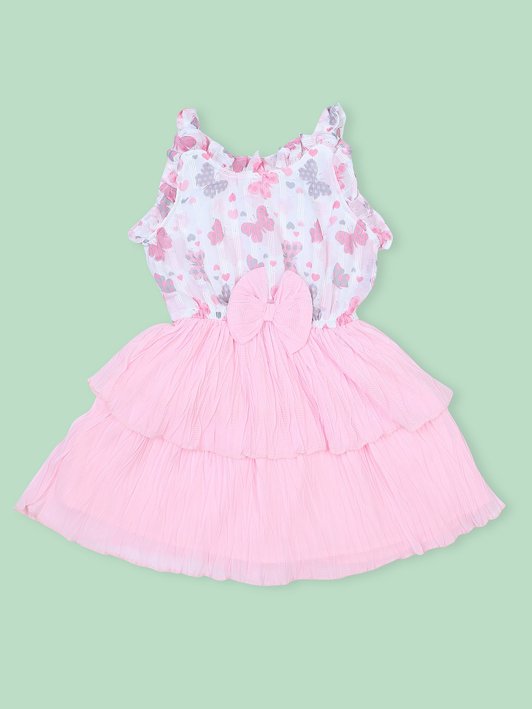 

Doodle Floral Print Fit & Flare Dress, Pink