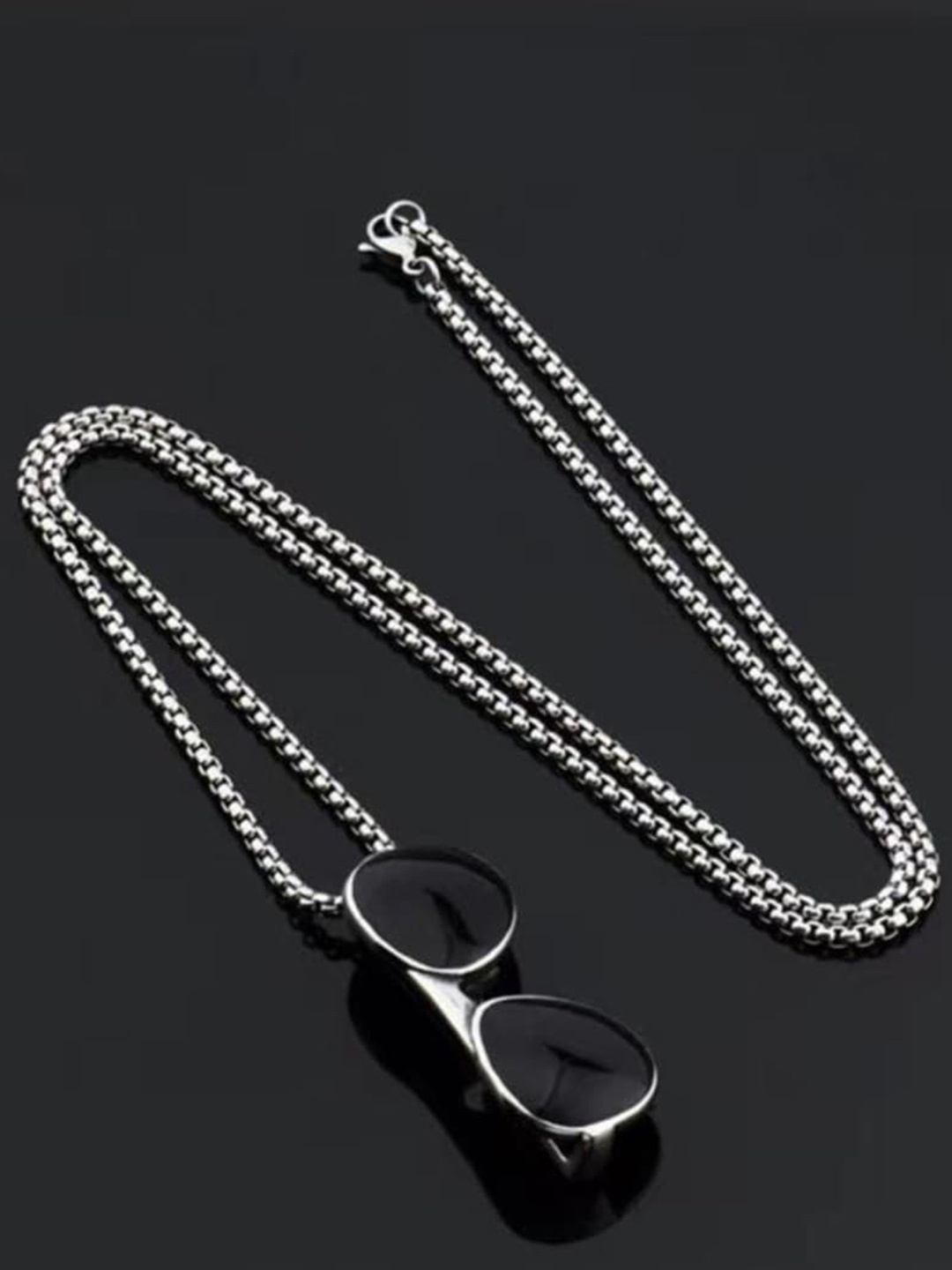 

SALTY Men Stainless Steel Pendant with Chains, Silver