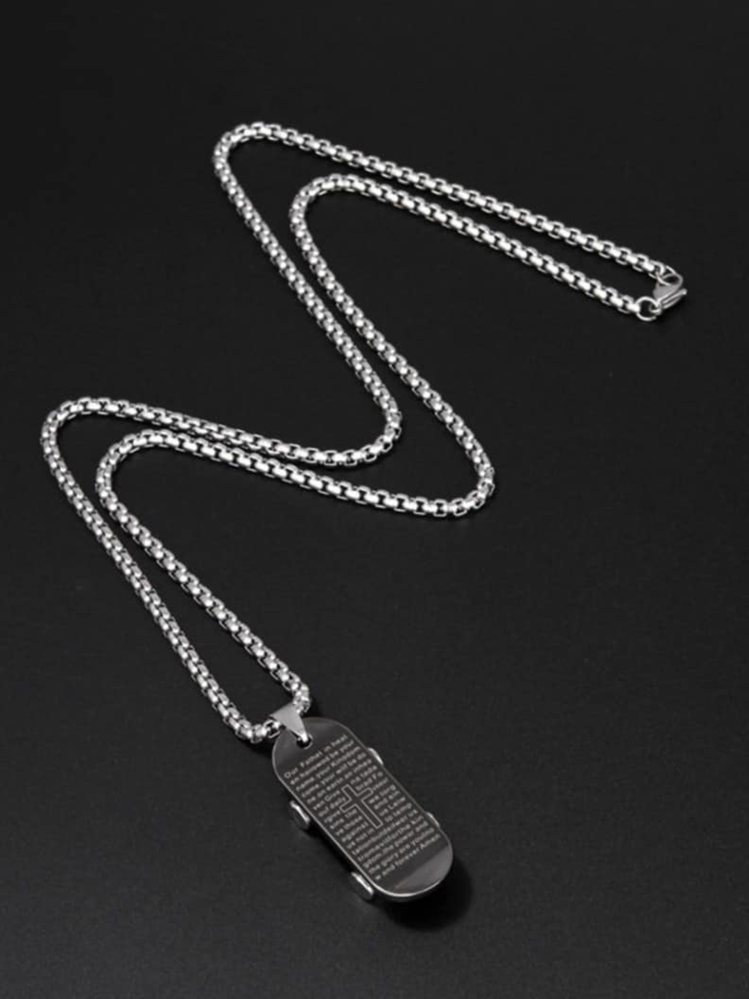 

SALTY Men Stainless Steel Contemporary Pendants with Chains, Silver