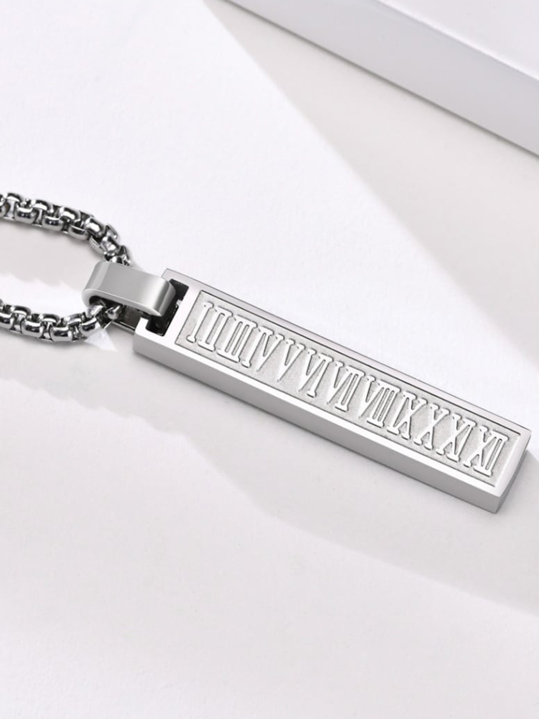 

SALTY Men Stainless Steel Quirky Pendant with Chain, Silver