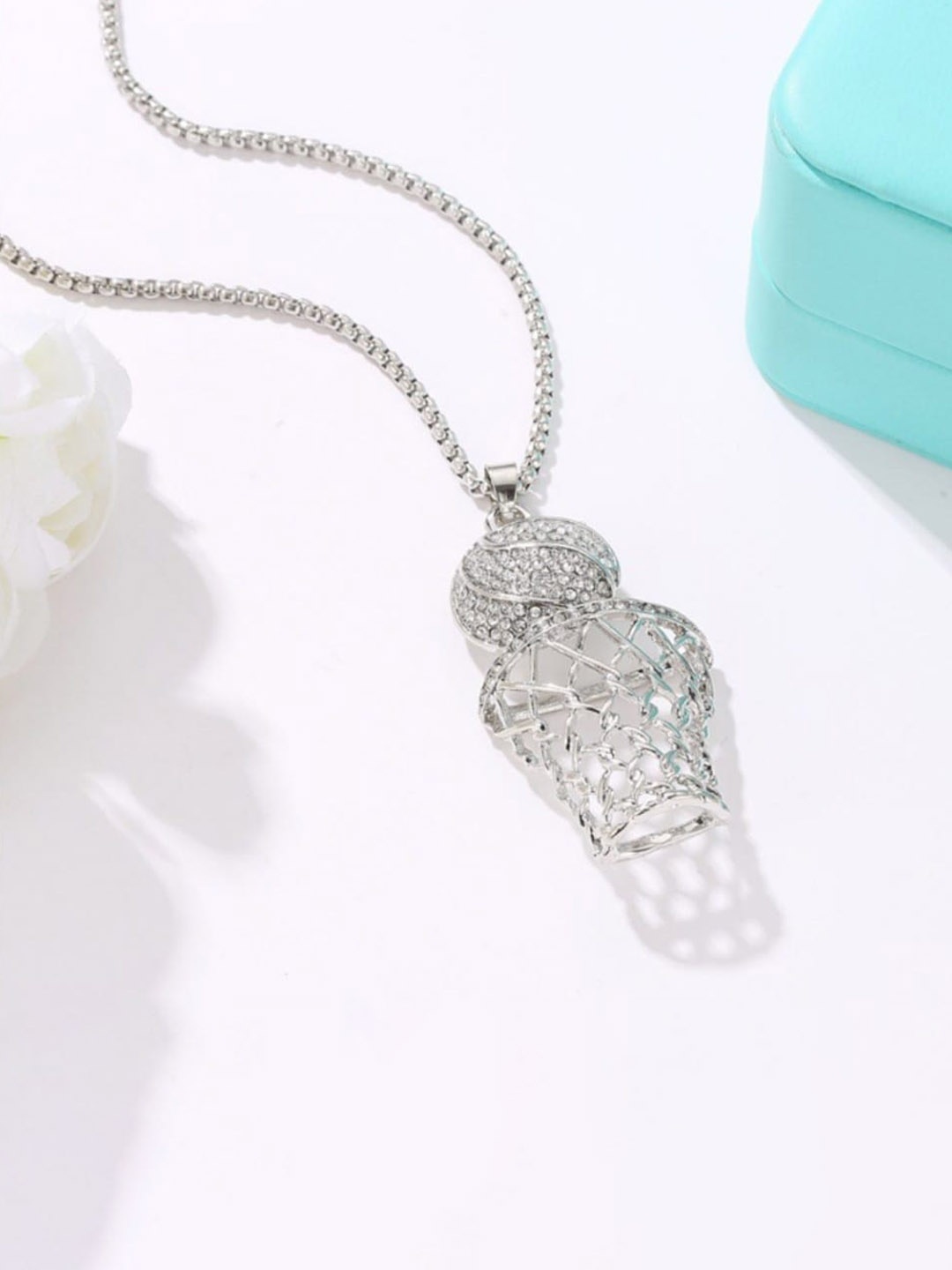 

SALTY Stainless Steel Quirky Pendant With Chain, Silver