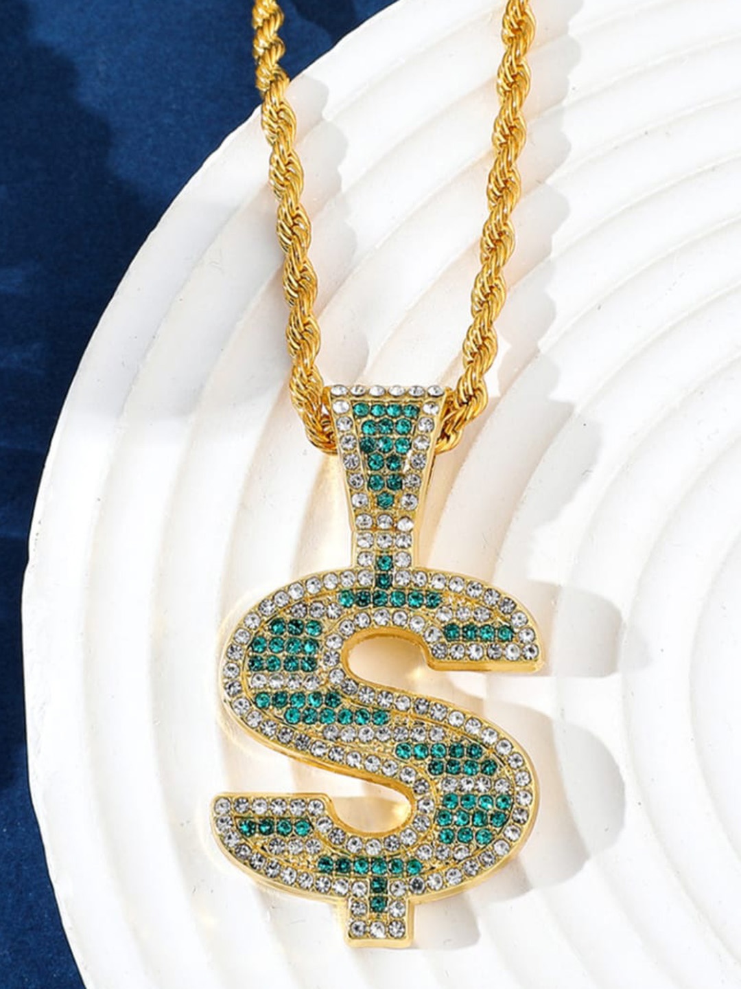 

SALTY Men Stainless Steel Pendant with Chain, Gold