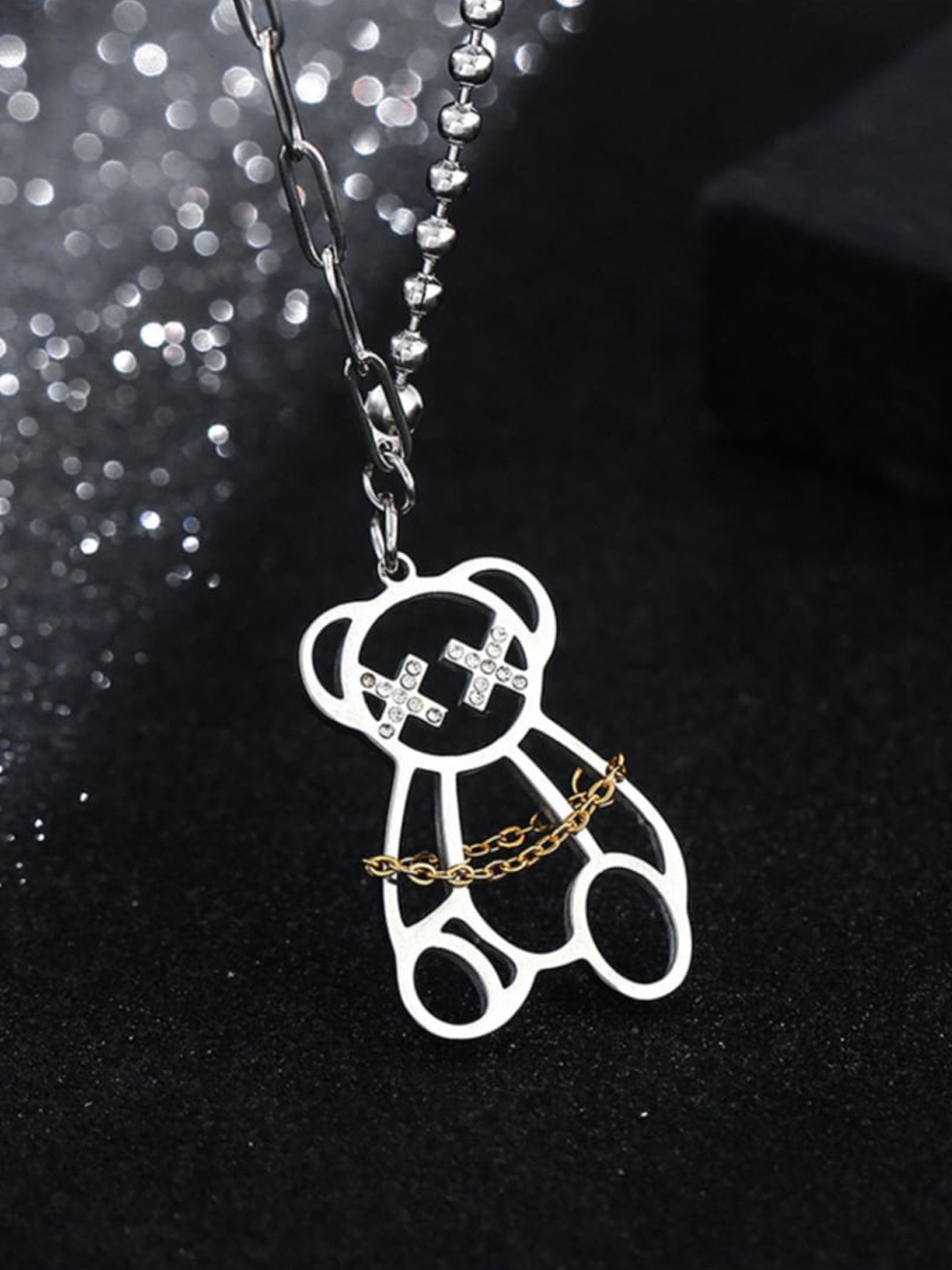 

SALTY Men Stainless Steel Quirky Pendant with Chain, Silver