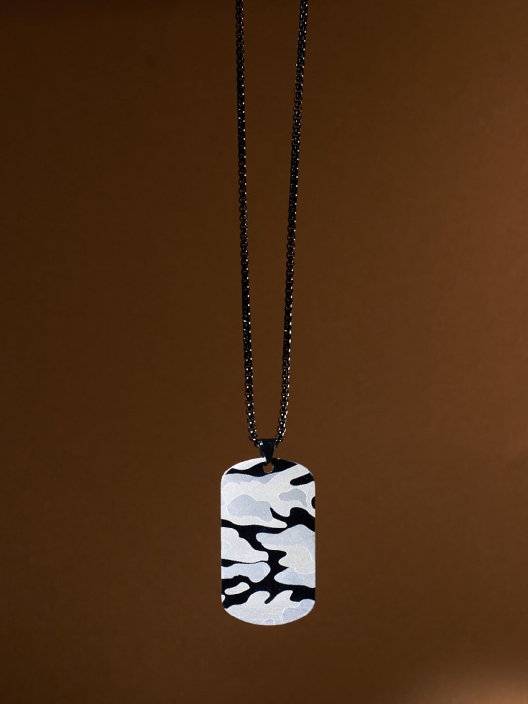 

SALTY Square Pendants with Chain, Silver