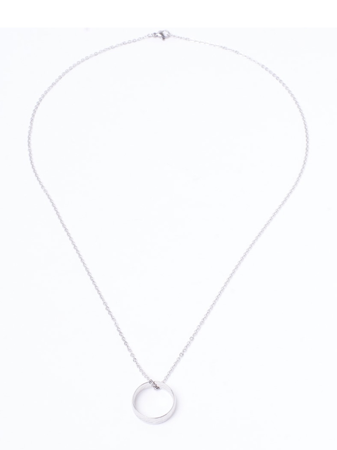 

SALTY Stainless Steel Circular Pendant With Chain, Silver
