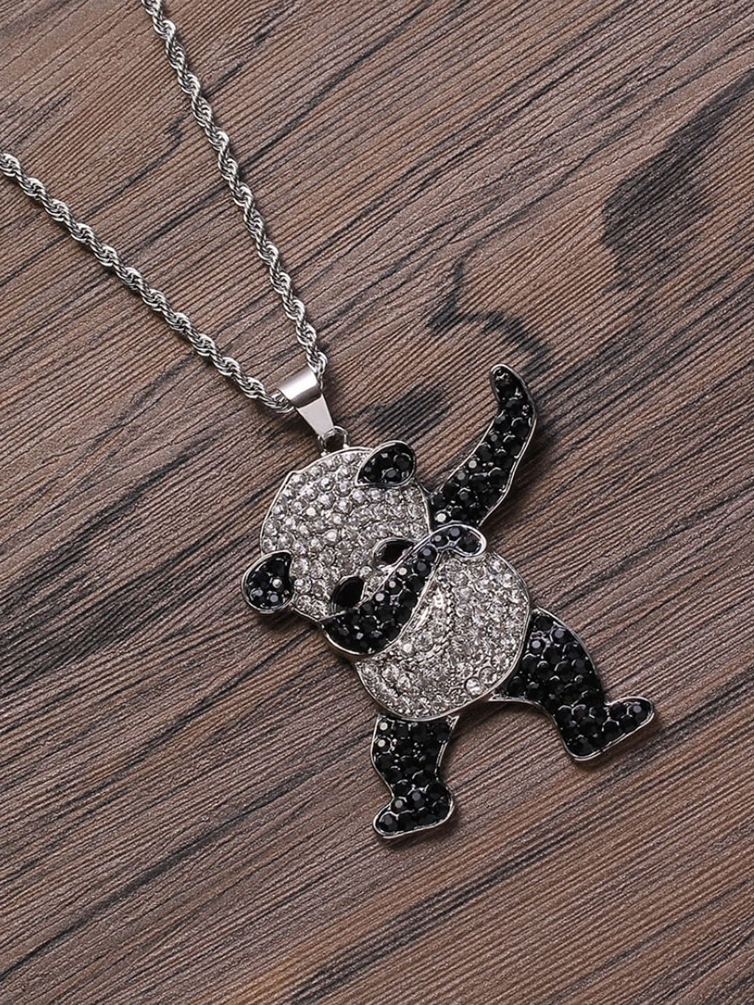 

SALTY Men Dab Panda Stainless Steel Chain with Pendant, Silver