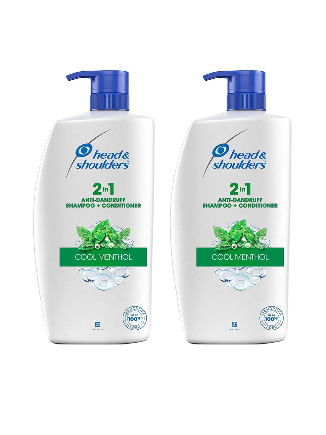 

Head & Shoulders Set of 2 Cool Menthol Anti Dandruff Shampoo + Conditioner - 1 Litre Eah, White