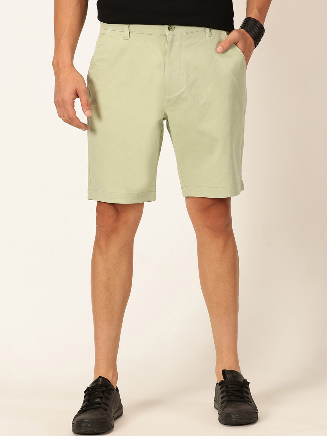 

Provogue Men Slim Fit Mid-Rise Chino Shorts, Sea green