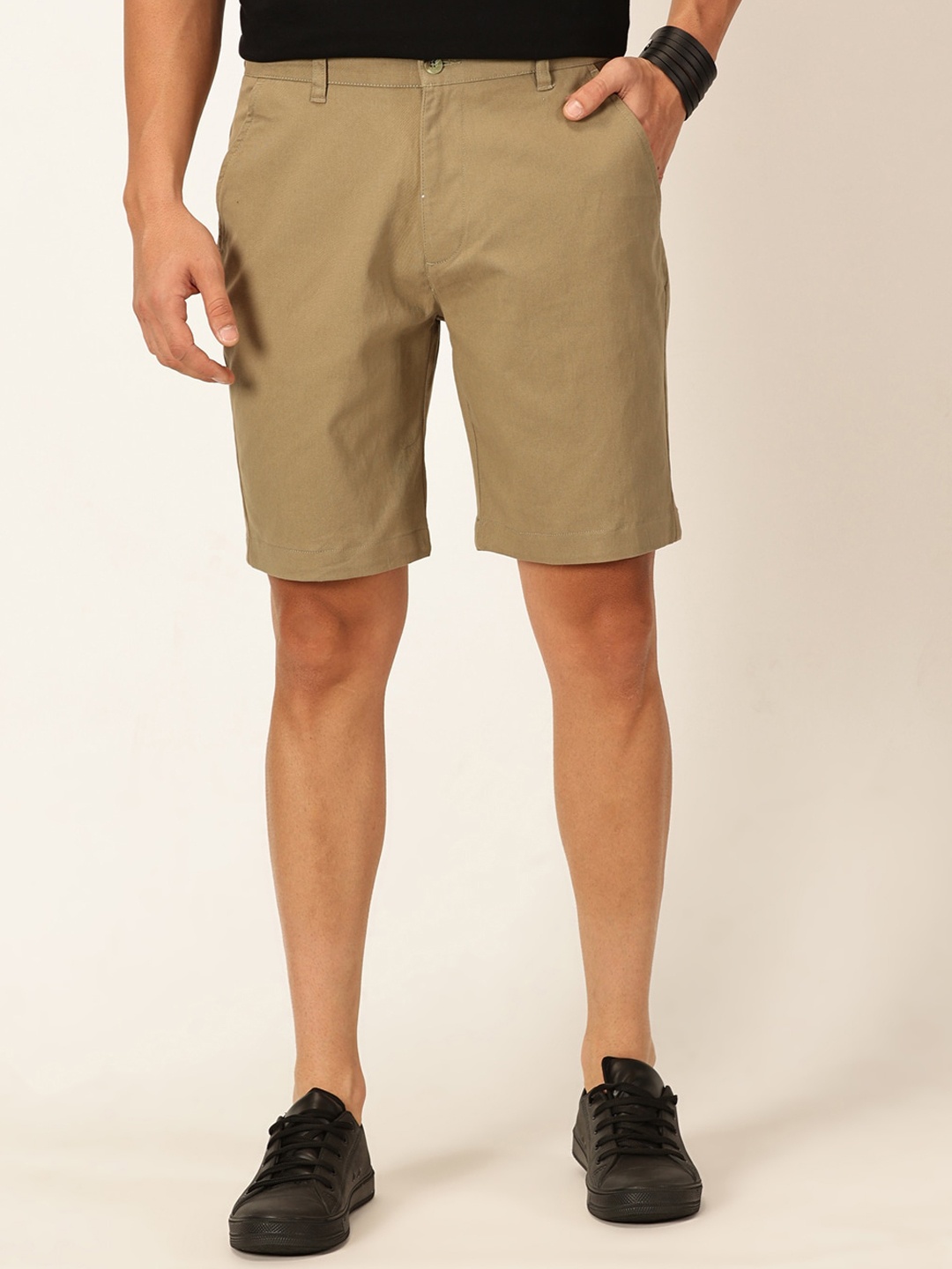 

Provogue Men Slim Fit Mid-Rise Chino Shorts, Green