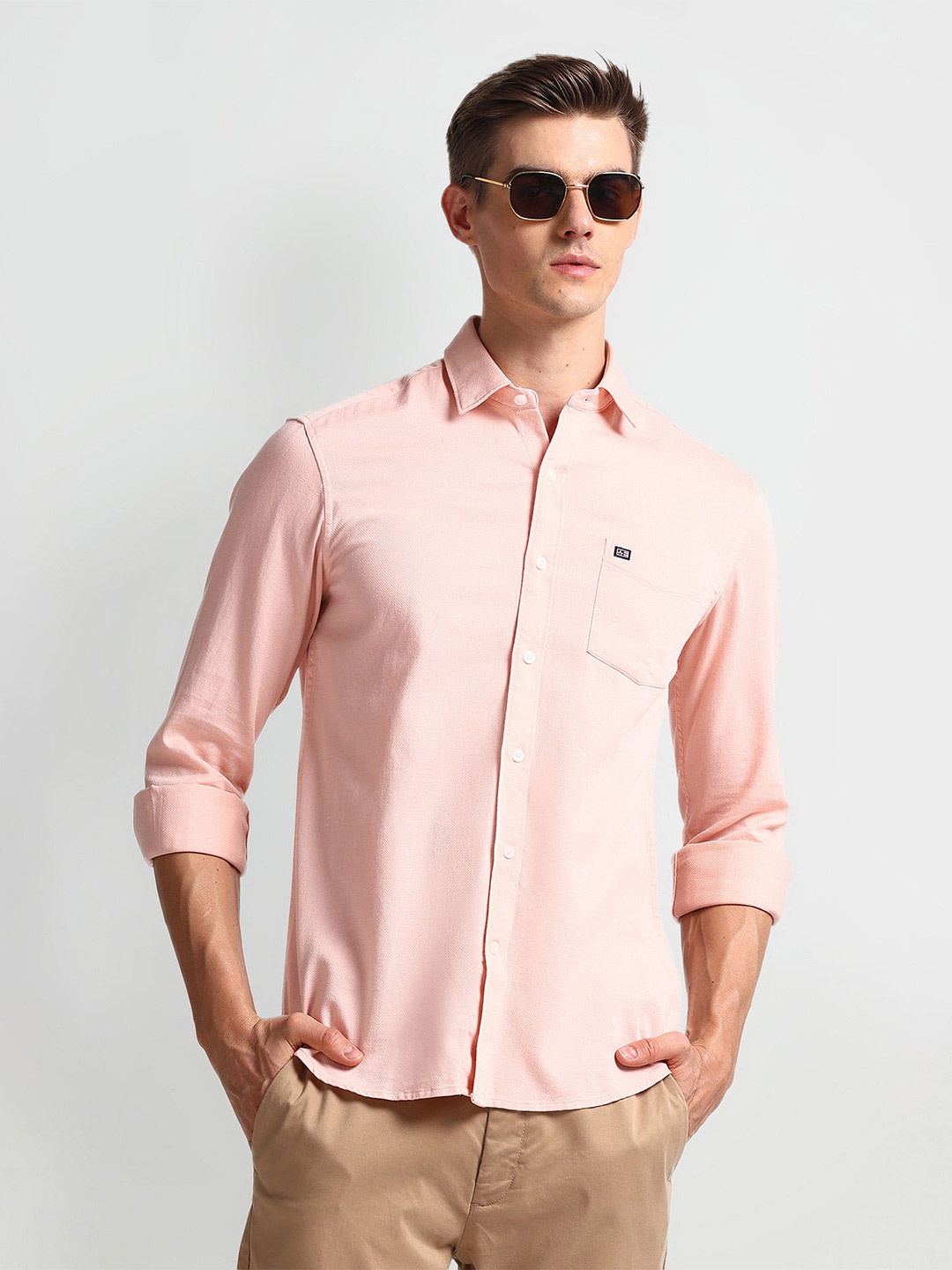 

Arrow Sport Men Slim Fit Opaque Casual Shirt, Orange
