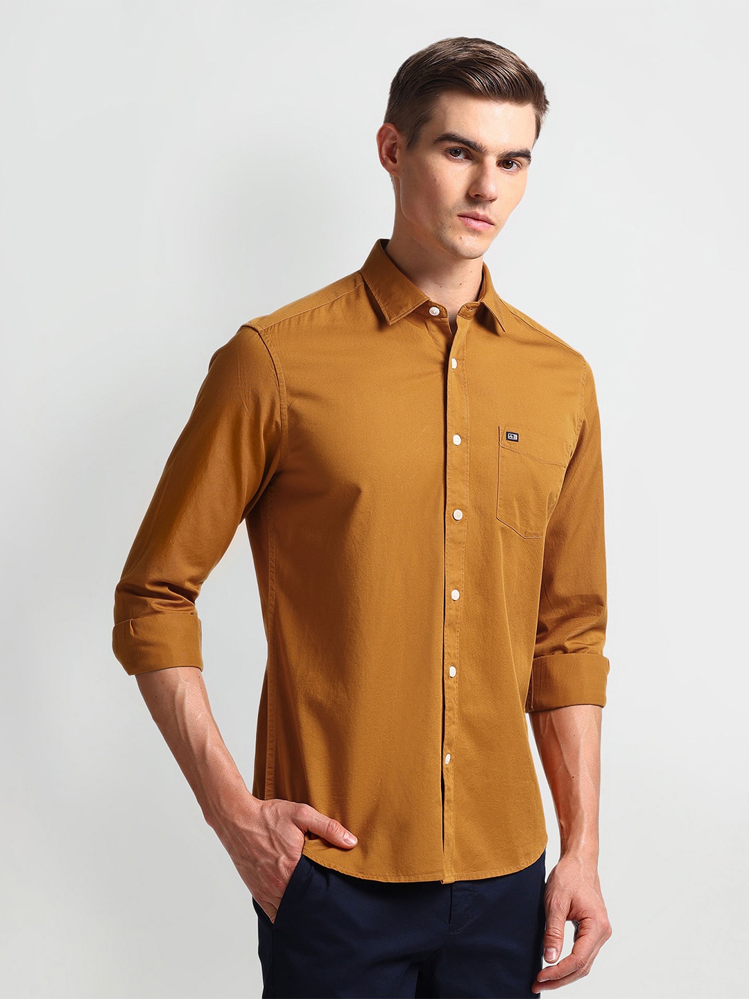 

Arrow Sport Men Slim Fit Opaque Casual Shirt, Orange