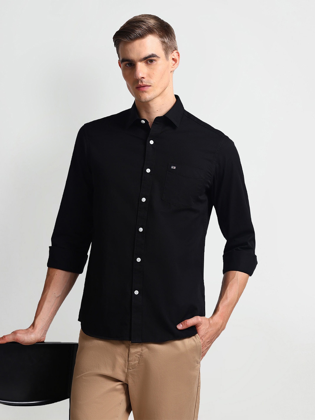 

Arrow Sport Men Slim Fit Opaque Casual Shirt, Black
