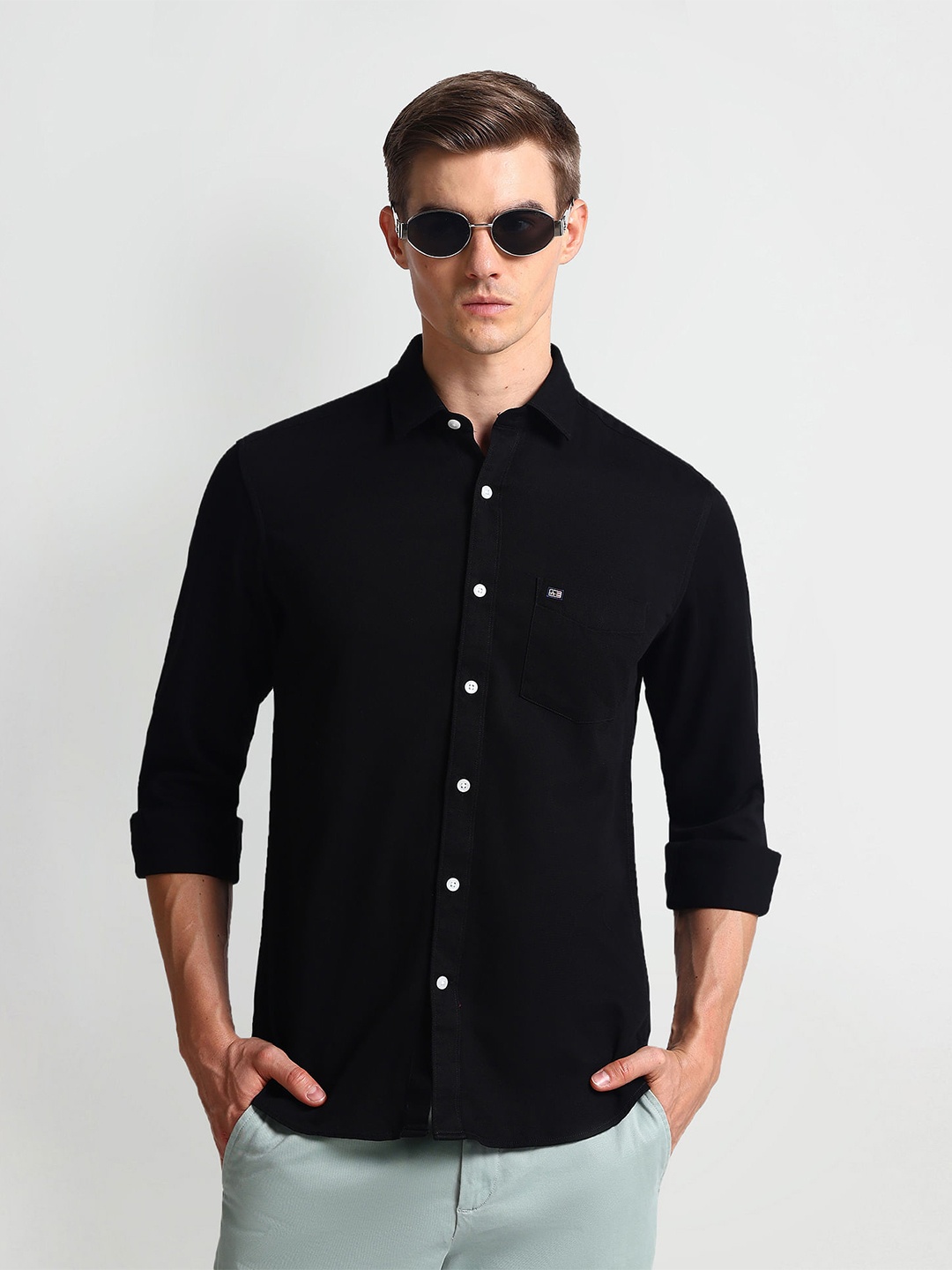 

Arrow Sport Men Slim Fit Opaque Casual Shirt, Black