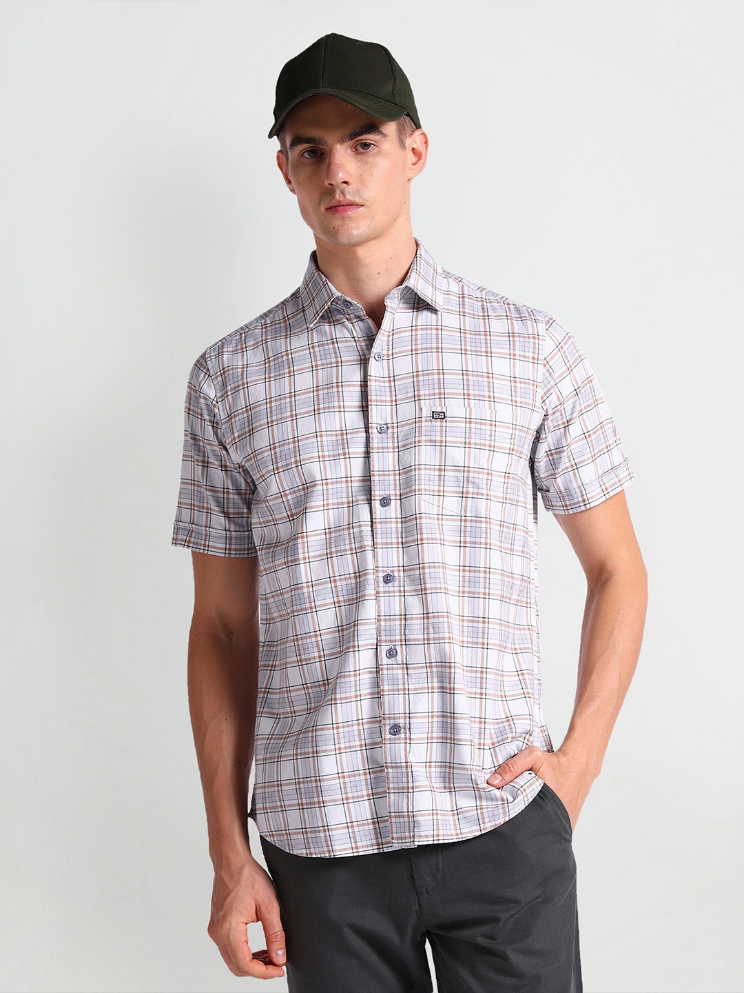 

Arrow Sport Men Opaque Checked Casual Shirt, Brown