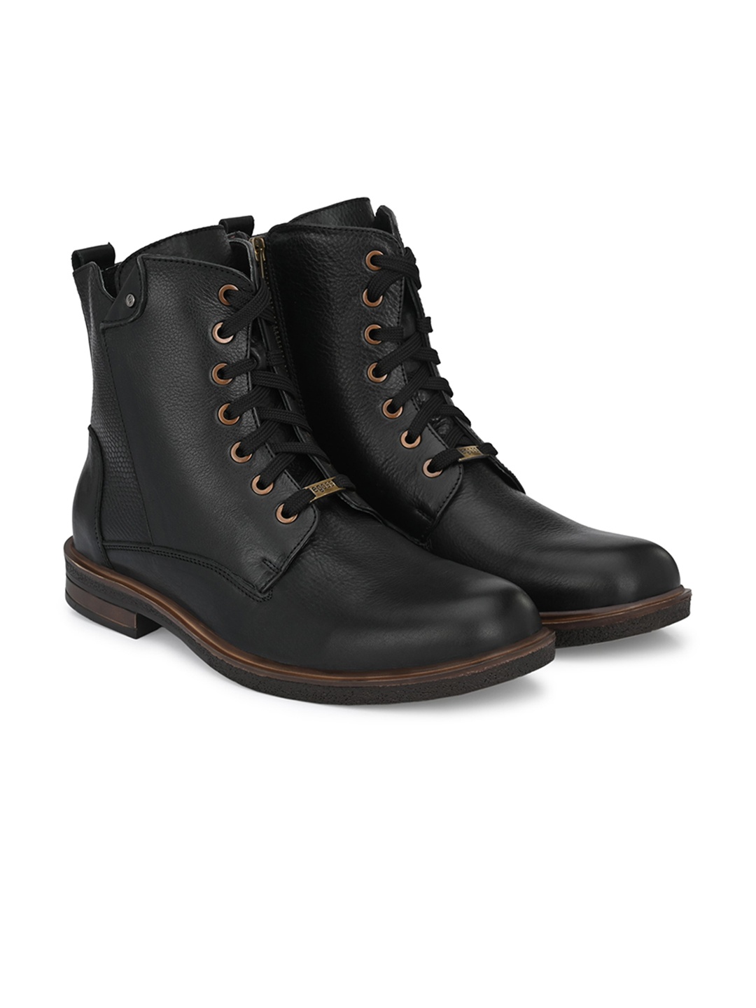 

Egoss Men High Top Leather Boots, Black