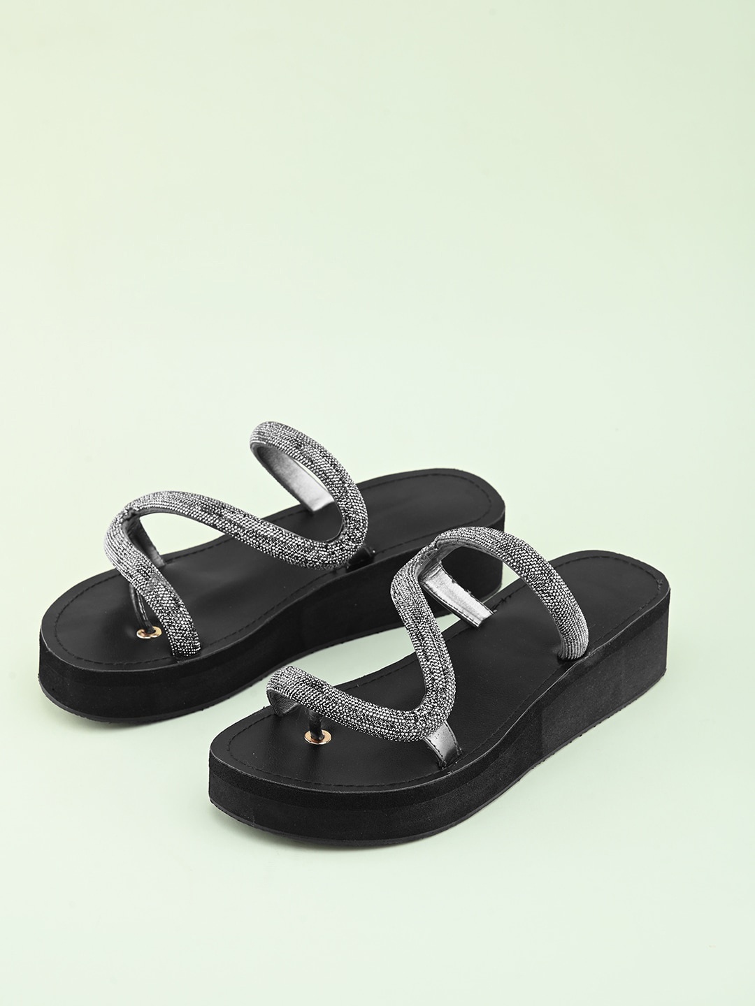 

Anouk Embellished Flatform Heels, Black