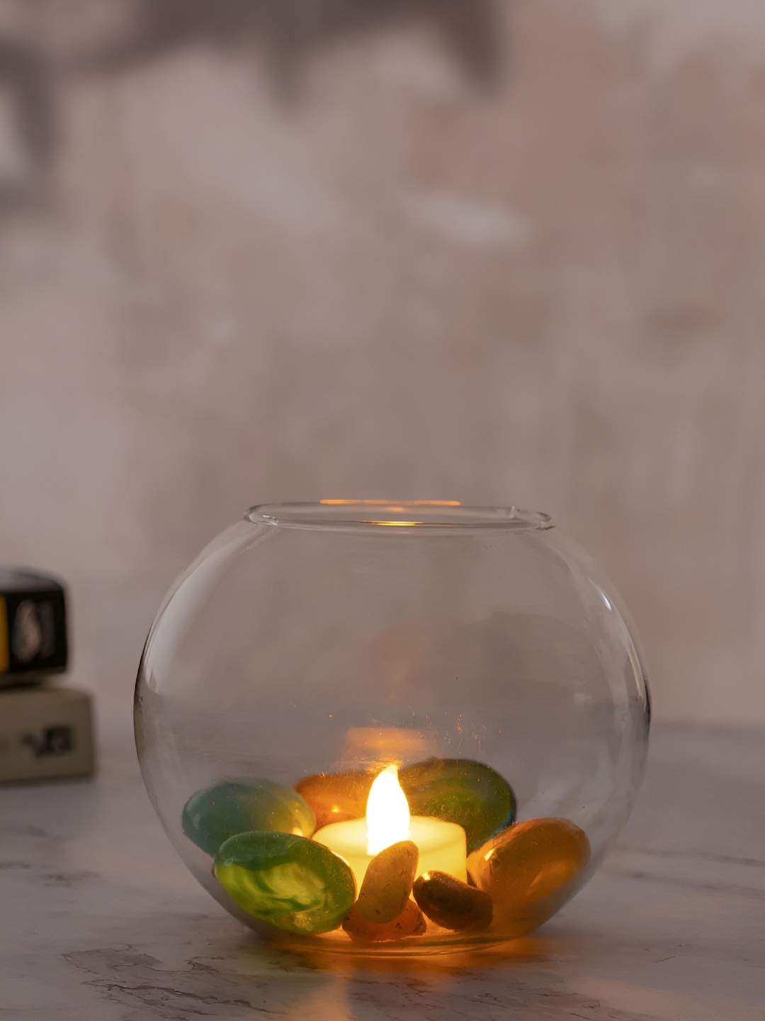 

DecorTwist Glass Votive Tea Light Candle Holders, Transparent
