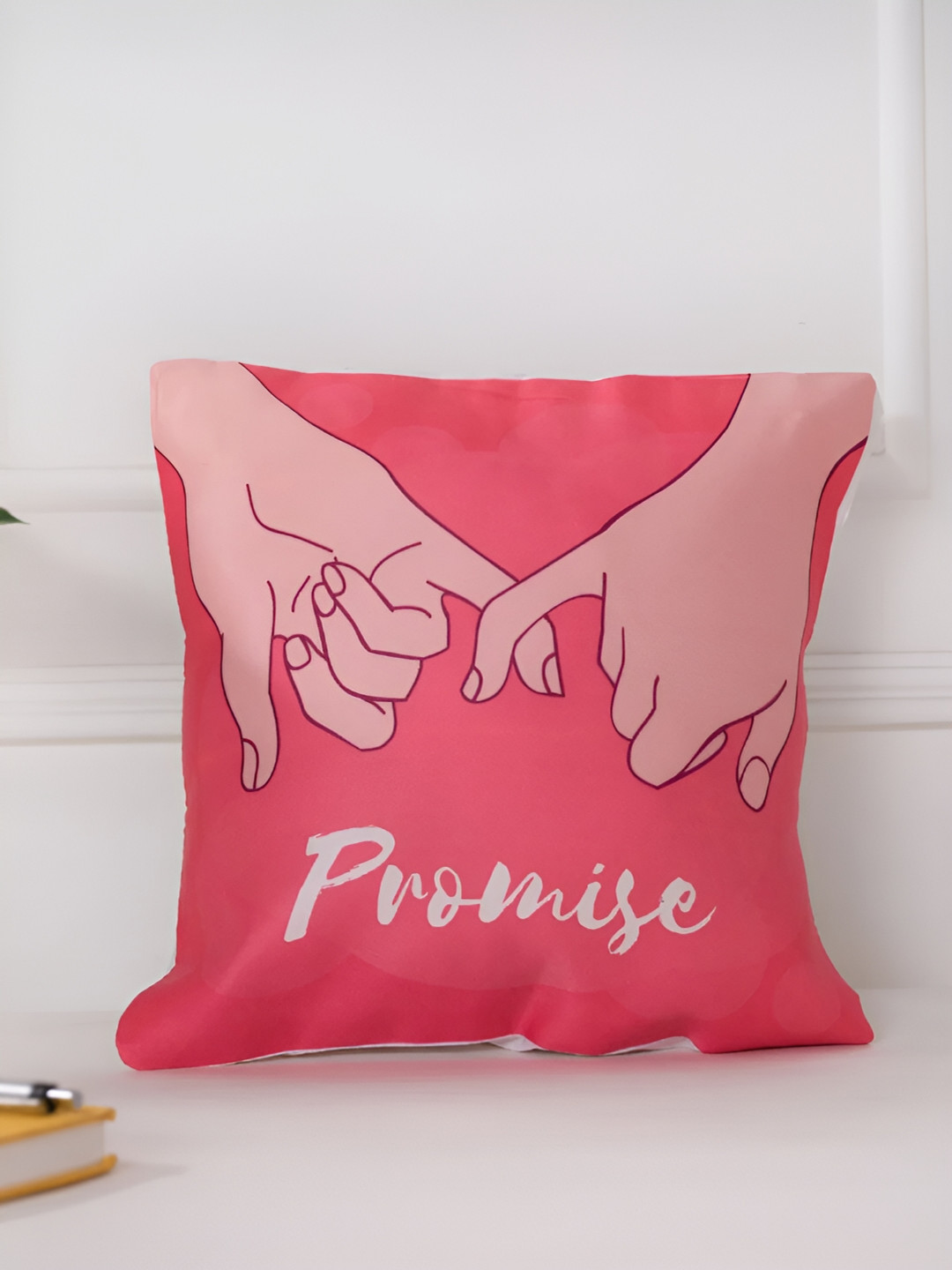 

DecorTwist Pink Printed Cushion Cover With Filler