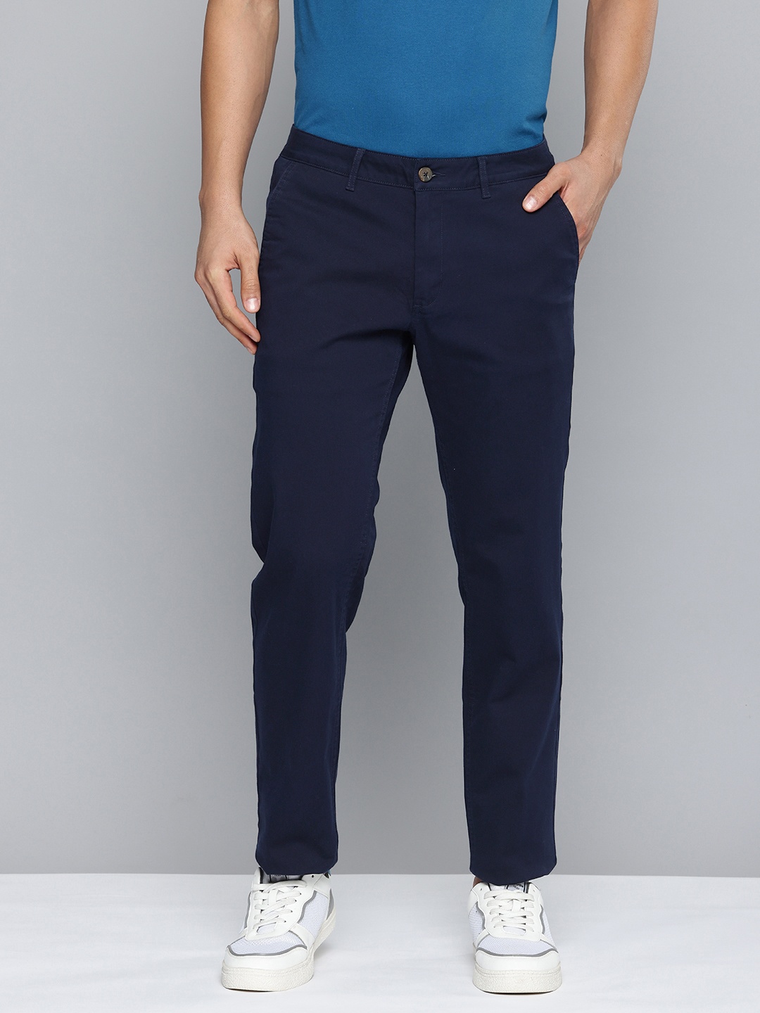 

Inesis By Decathlon Men Cotton Chino Trousers, Navy blue