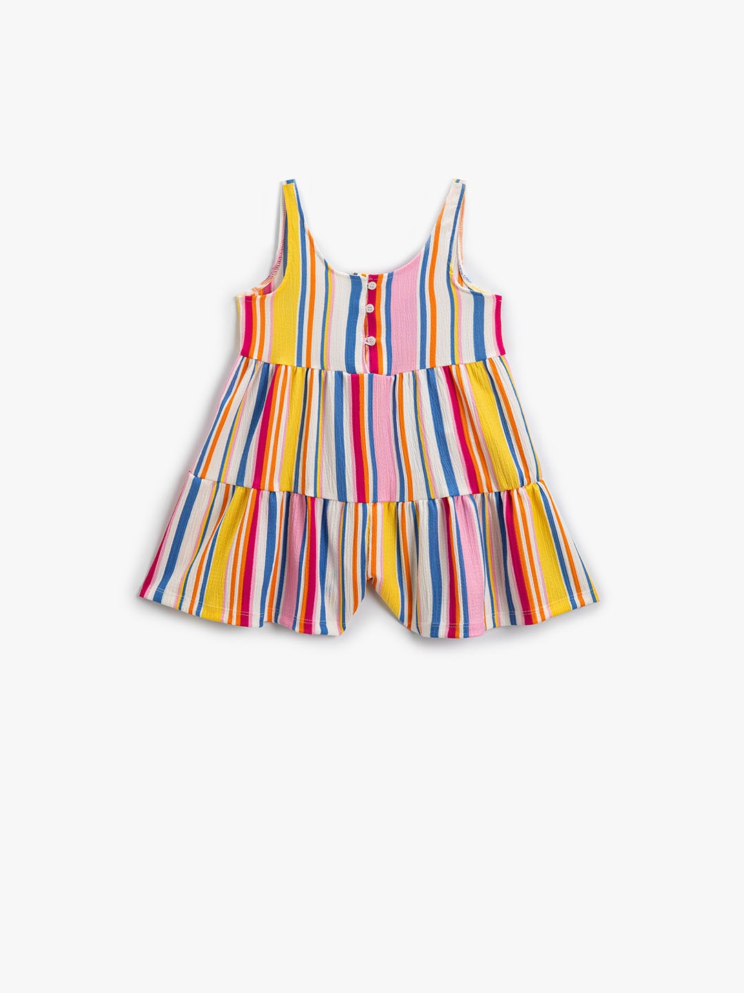 

Koton Girls Striped Shoulder Straps Jumpsuit, Beige