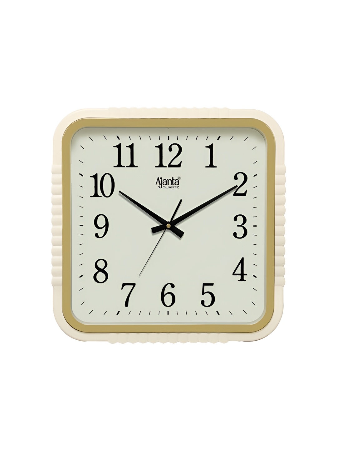 

Ajanta Gold-Toned & White Textured Glass Contemporary Analogue Square Shaped Clock