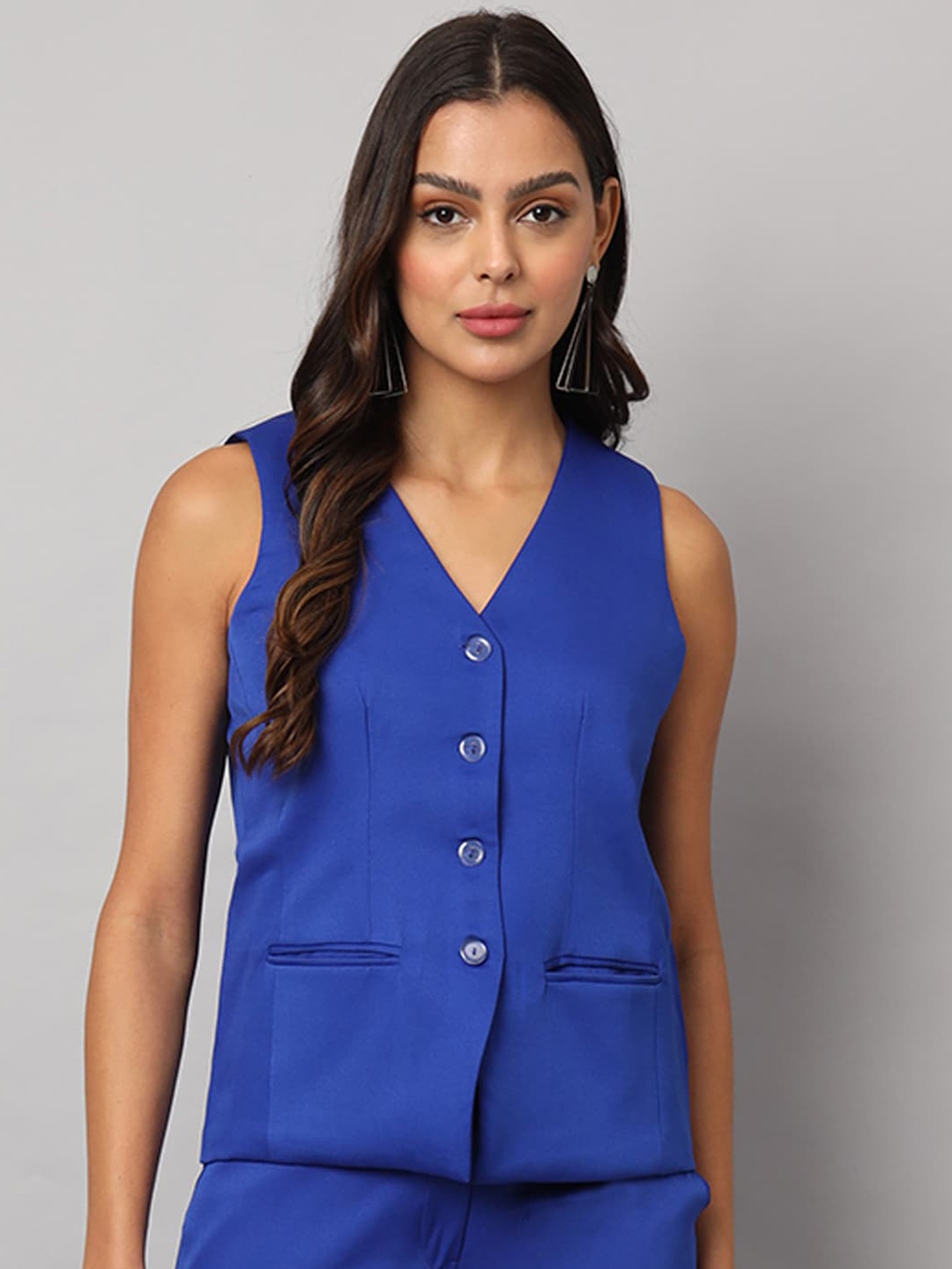 

BRINNS V-Neck Sleeveless Formal Waistcoat, Blue