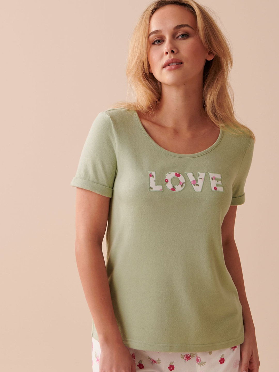 

La Vie en Rose Printed Lounge T-Shirt, Green