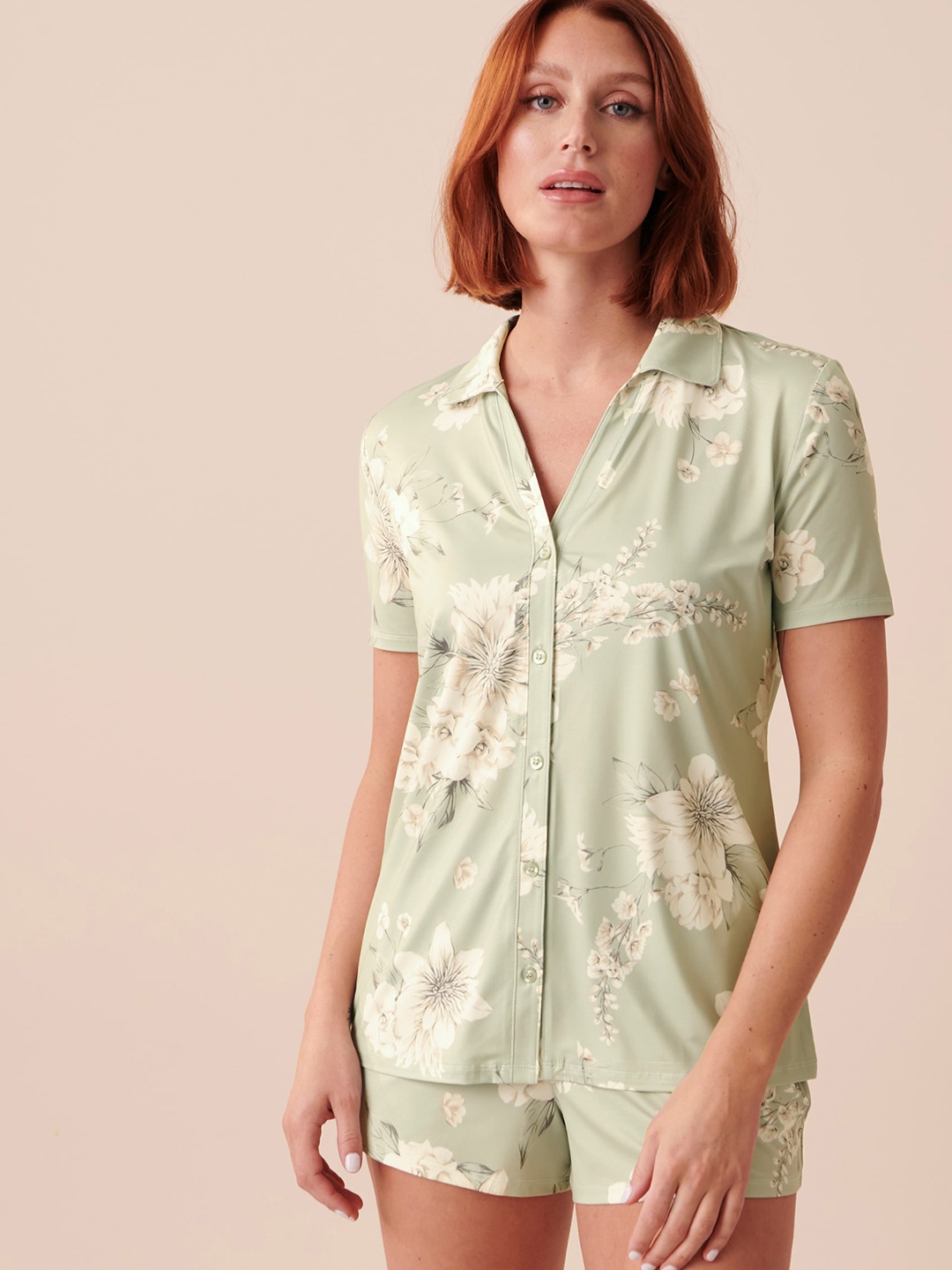 

La Vie en Rose Floral Printed Shirt, Green