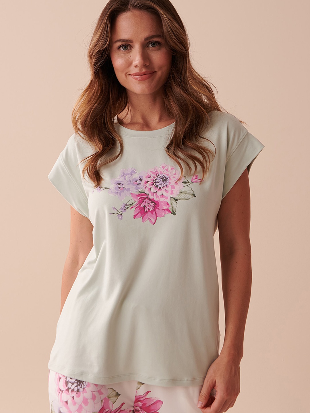 

La Vie en Rose Printed Lounge T-Shirt, Green