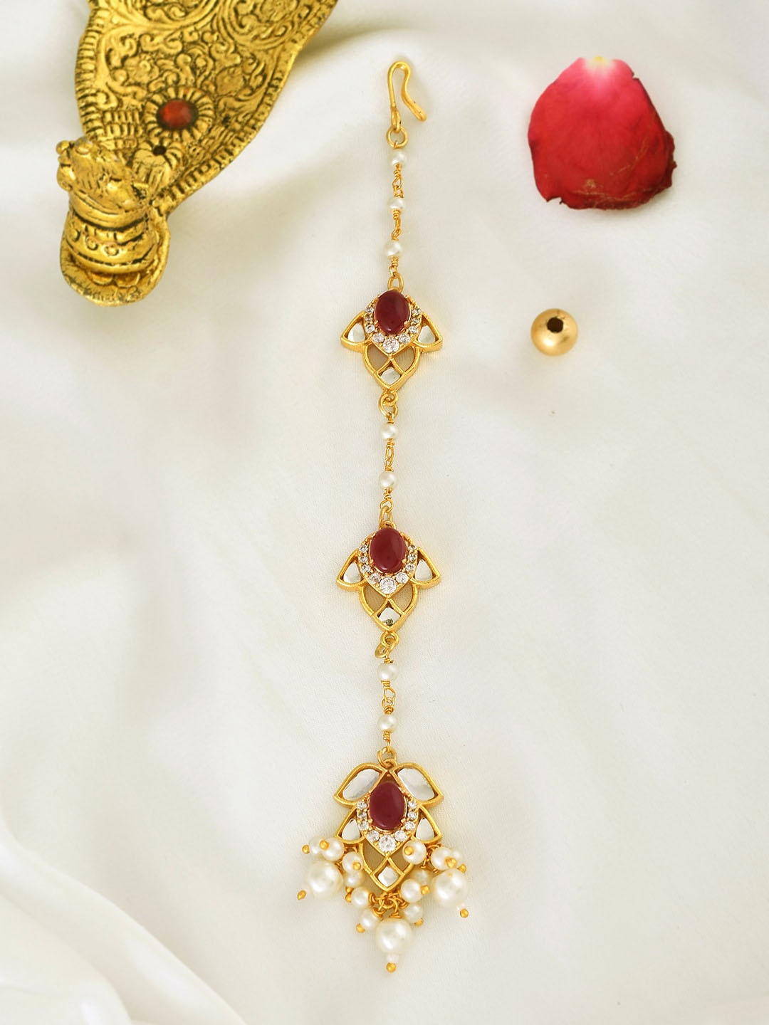 

Voylla Gold-Plated Kundan Studded Maang Tikka