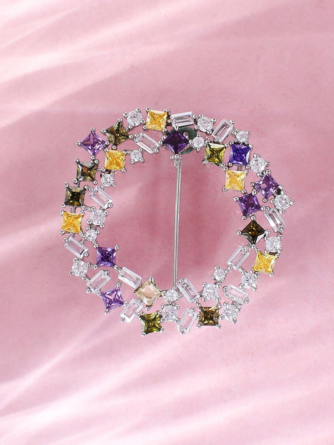 

Voylla Mosaic Circle Of Radiance Brooch, Silver