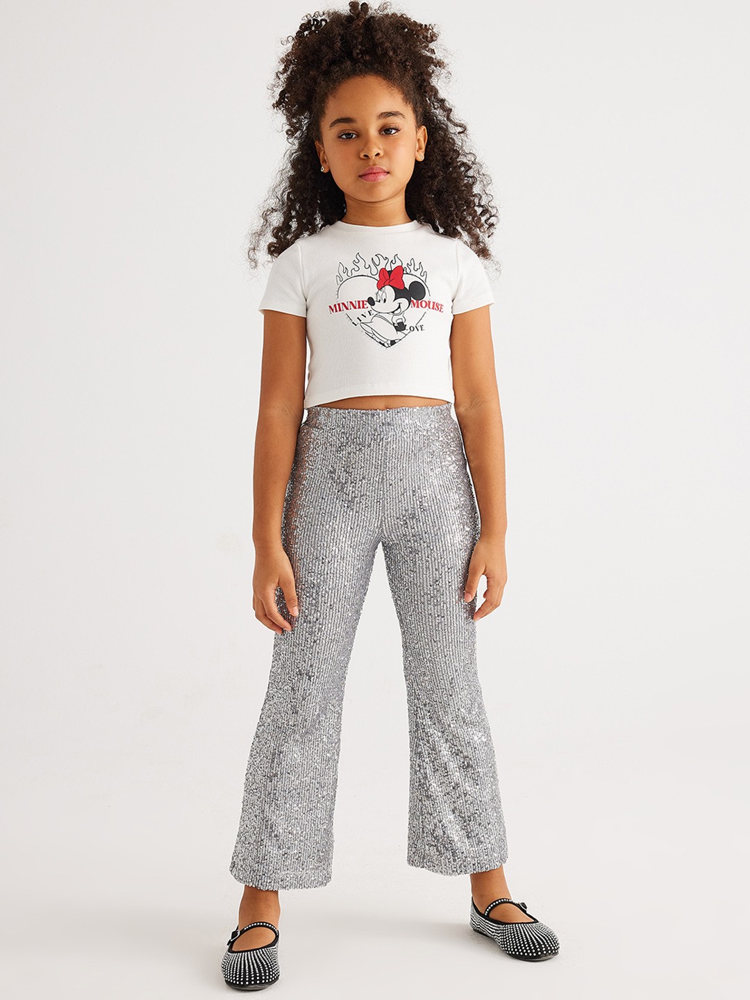 

Koton Girls Printed Trouser, Grey