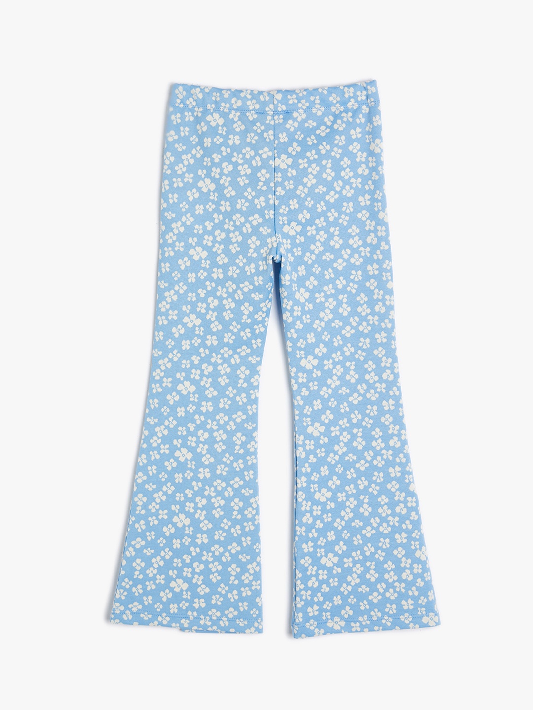 

Koton Girls Floral Printed Flared Trouser, Blue