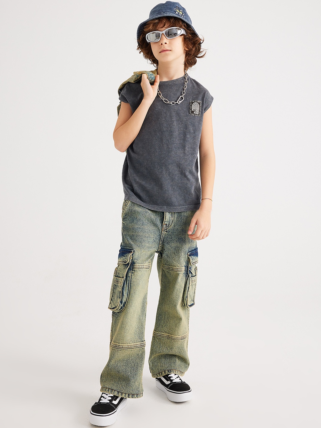 

Koton Boys Printed Loose Fit Trouser, Grey