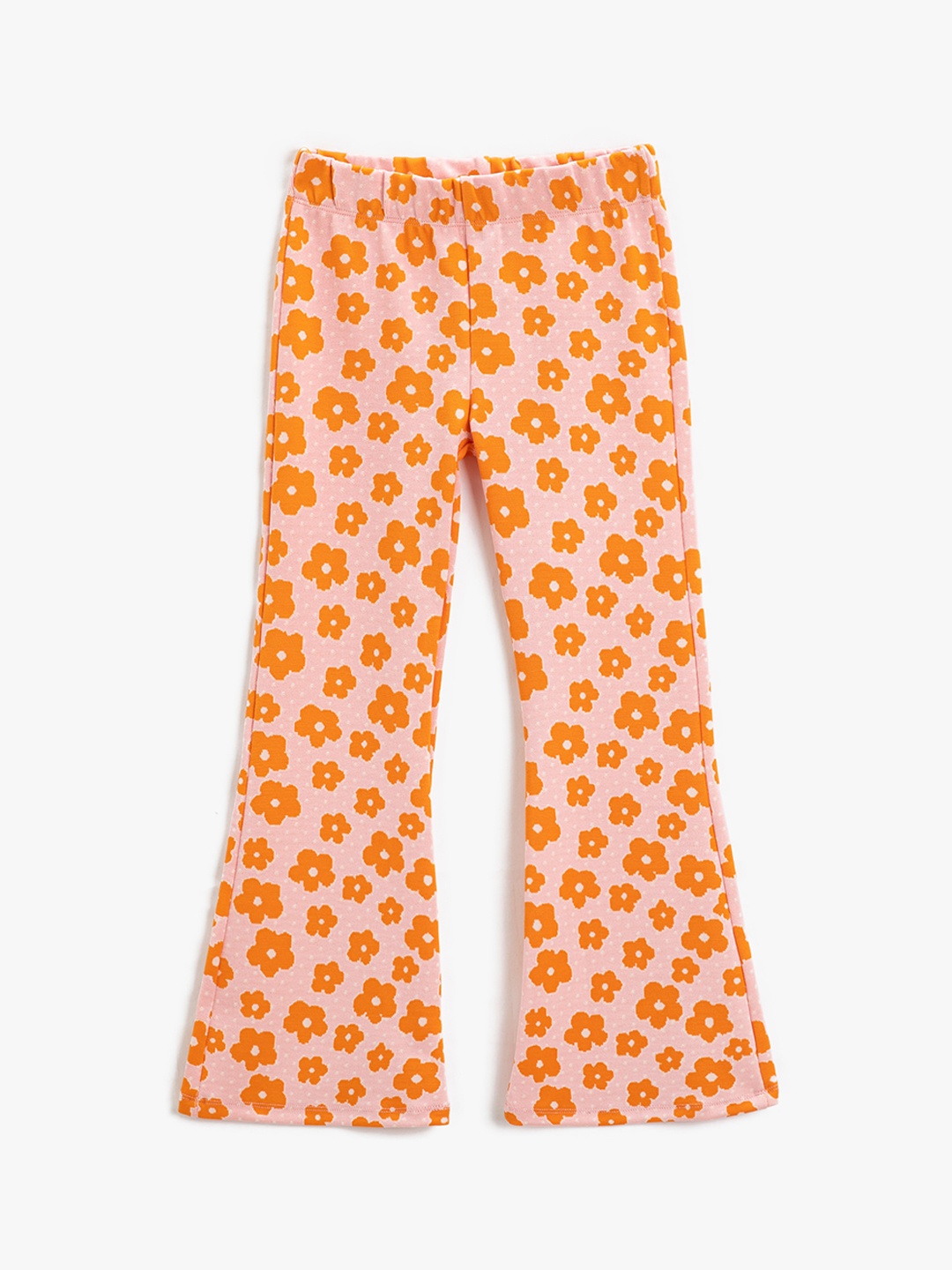 

Koton Girls Floral Printed Flared Trouser, Pink