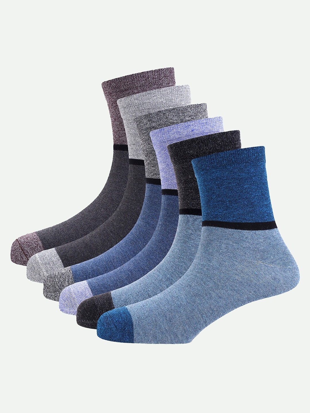 

FREECULTR Unisex Pack Of 6 Odour-Resistant Bamboo Cotton Ankle-Length Socks, Grey