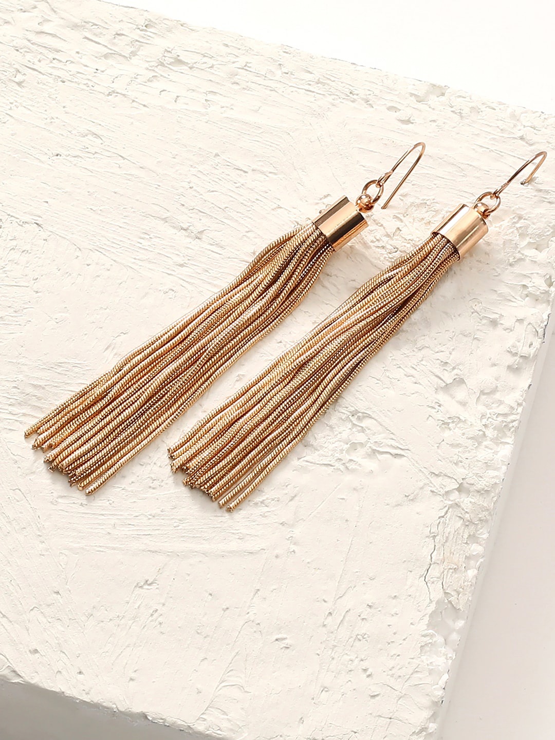 

Niska Tasselled Contemporary Drop Earrings, Gold