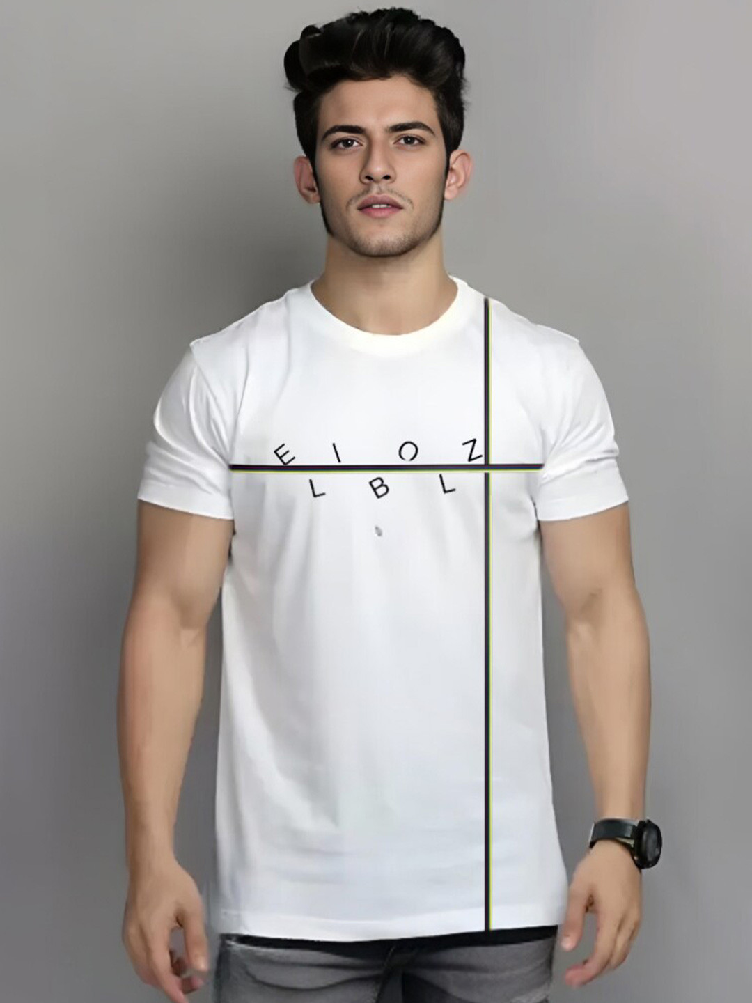 

Elibolz Typography Printed Cotton T-shirt, White