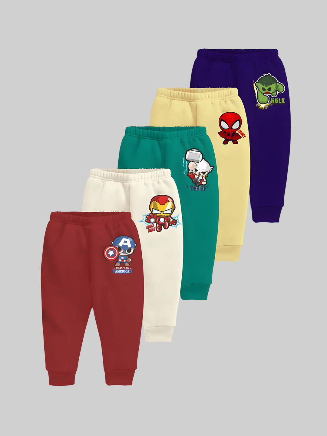 

Minicult Kids Pack Of 5 Cotton Lounge Pants, Red