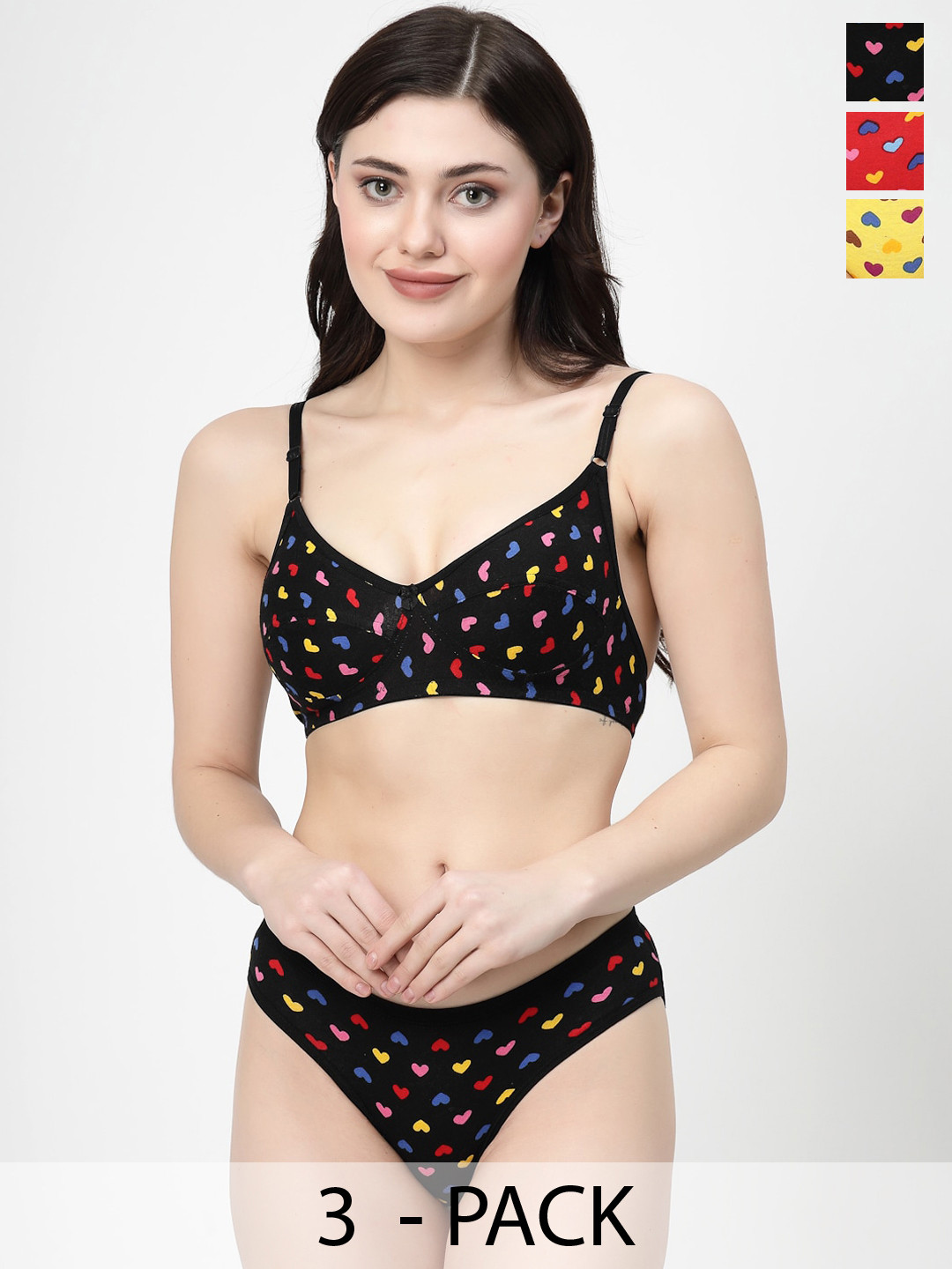 

Docare Pack Of 3 Non Padded Lingerie Set, Yellow